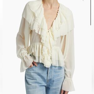 Ronny Kobo Soraya top Ruffled Blouse NWT